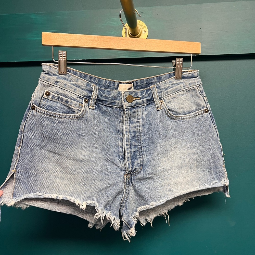 AMUSE SOCIETY Blue Frayed Jean Shorts